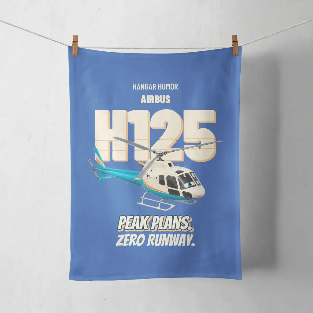 Airbus H125 - Peak plans. Zero runway. design on blue towel