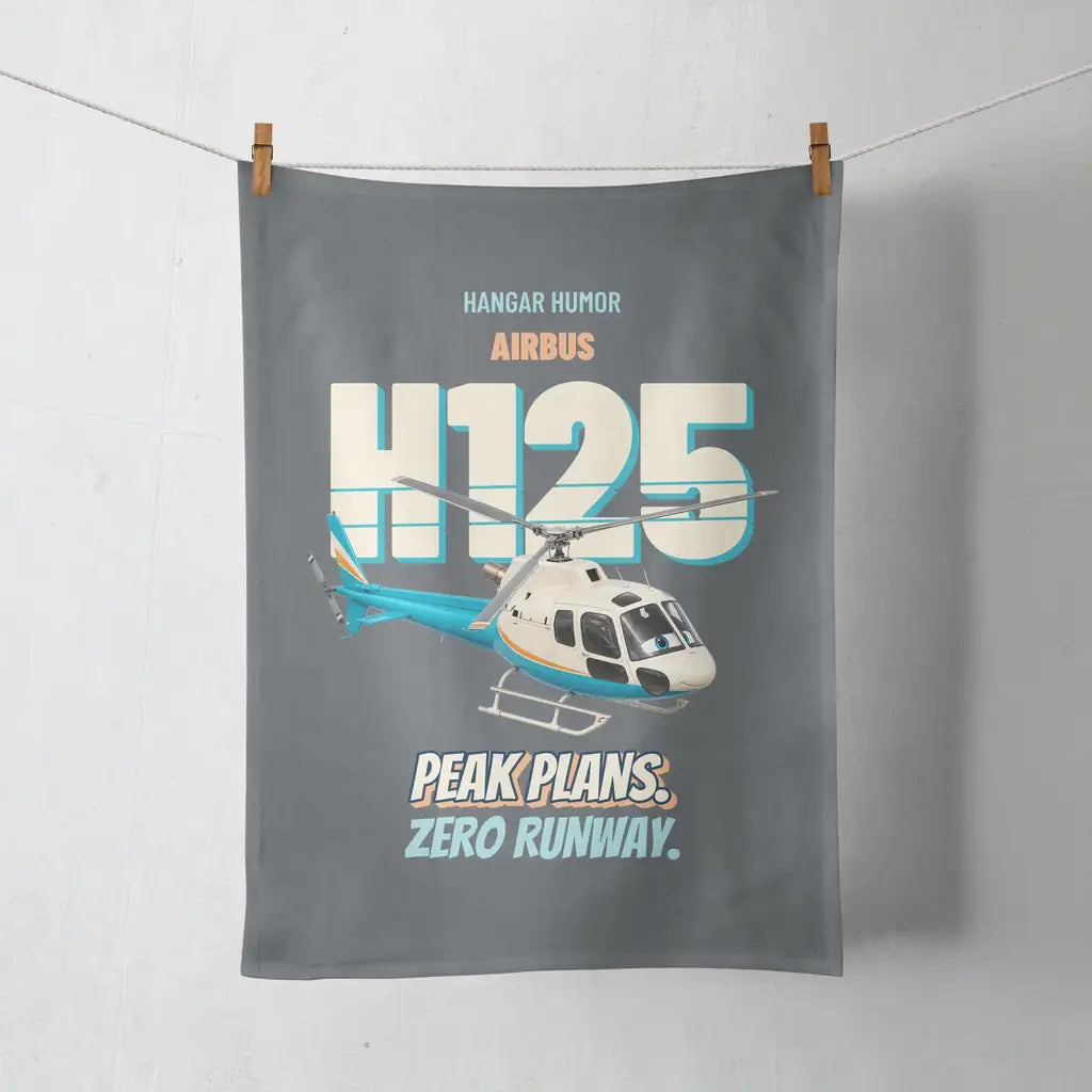 Airbus H125 - Peak plans. Zero runway. design on gray towel