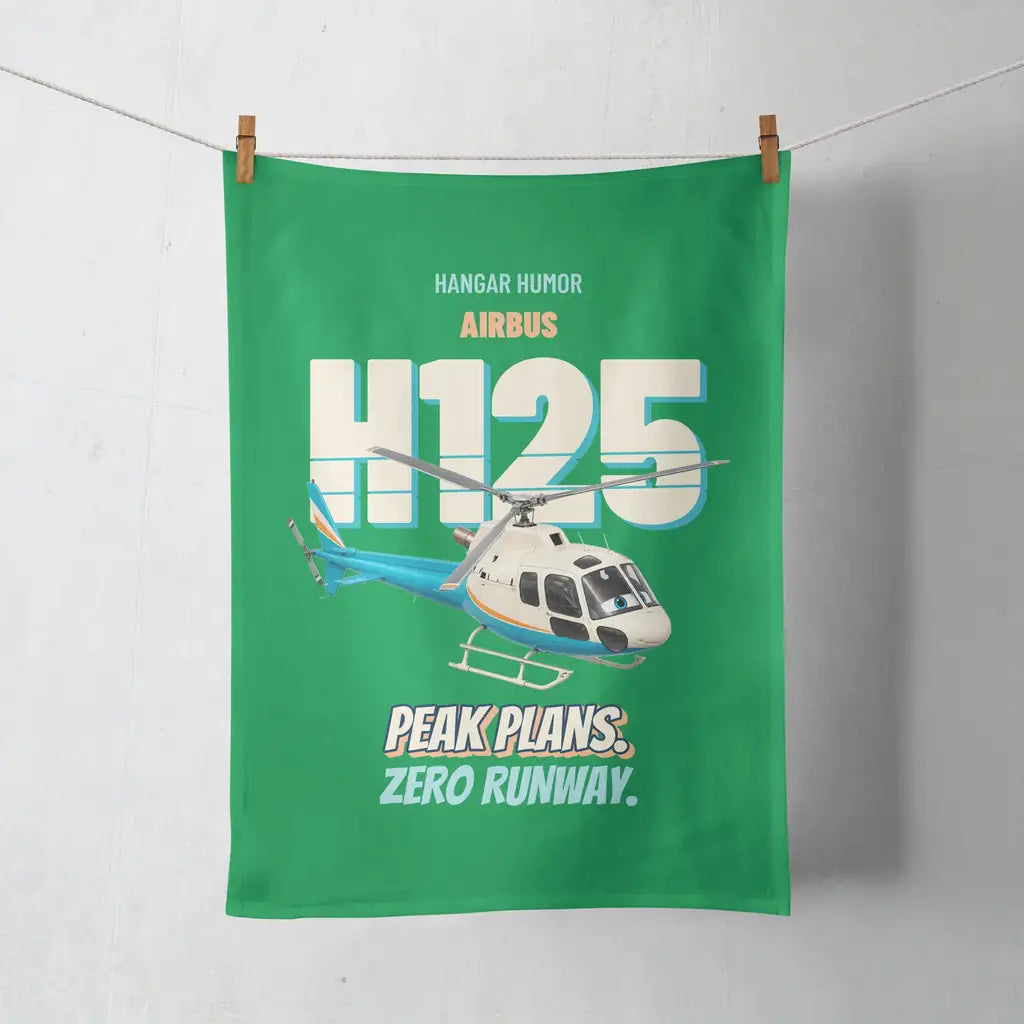 Airbus H125 - Peak plans. Zero runway. design on green towel