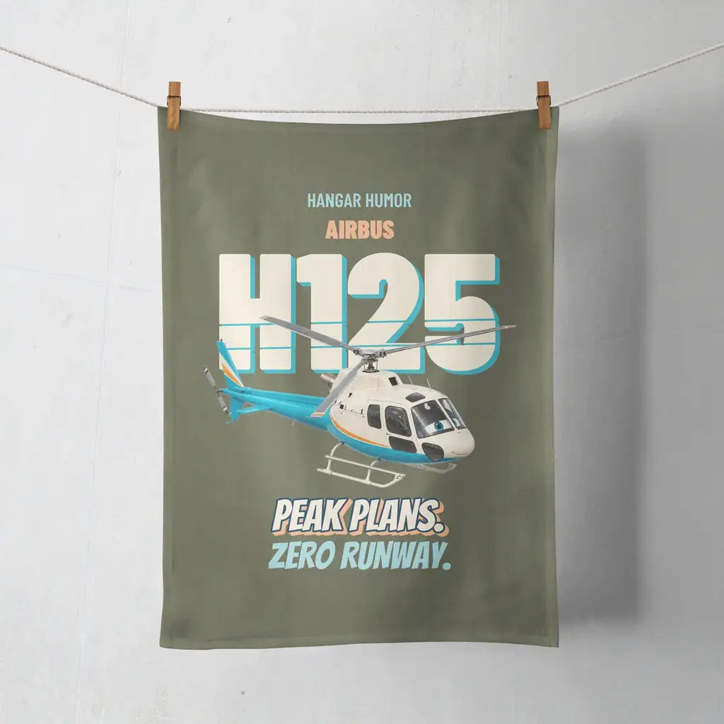 Airbus H125 - Peak plans. Zero runway. design on green army towel