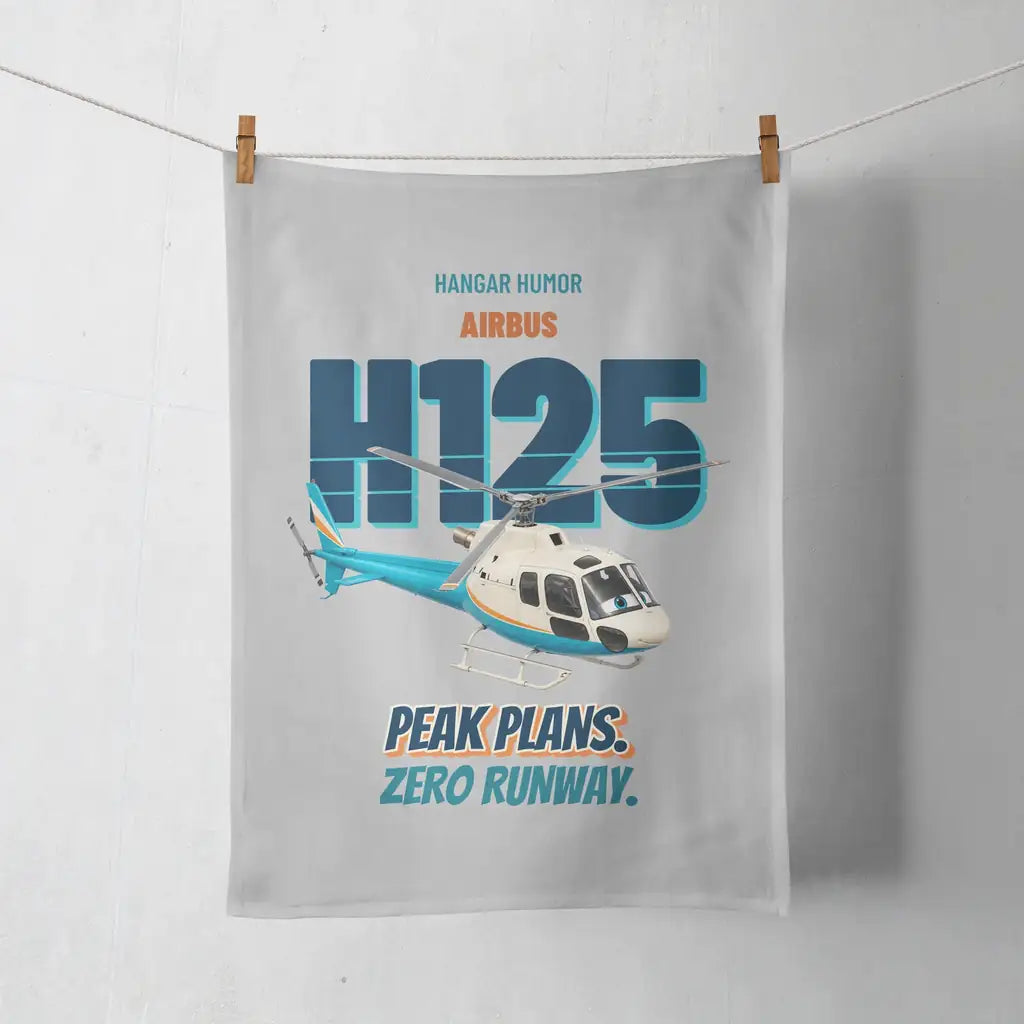 Airbus H125 - Peak plans. Zero runway. design on light gray towel