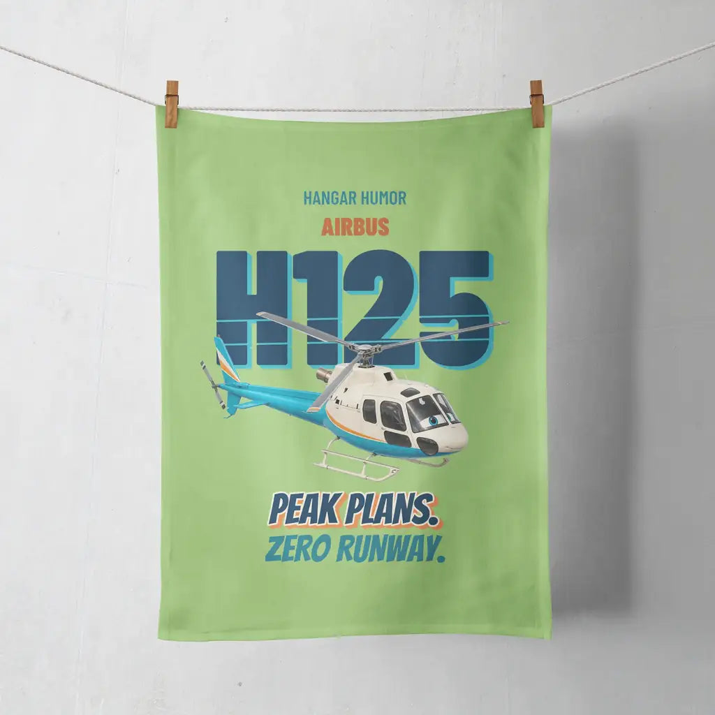 Airbus H125 - Peak plans. Zero runway. design on light green towel