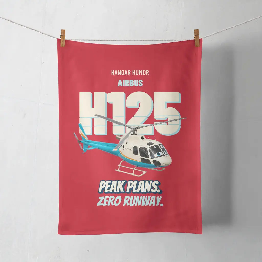 Airbus H125 - Peak plans. Zero runway. design on red towel