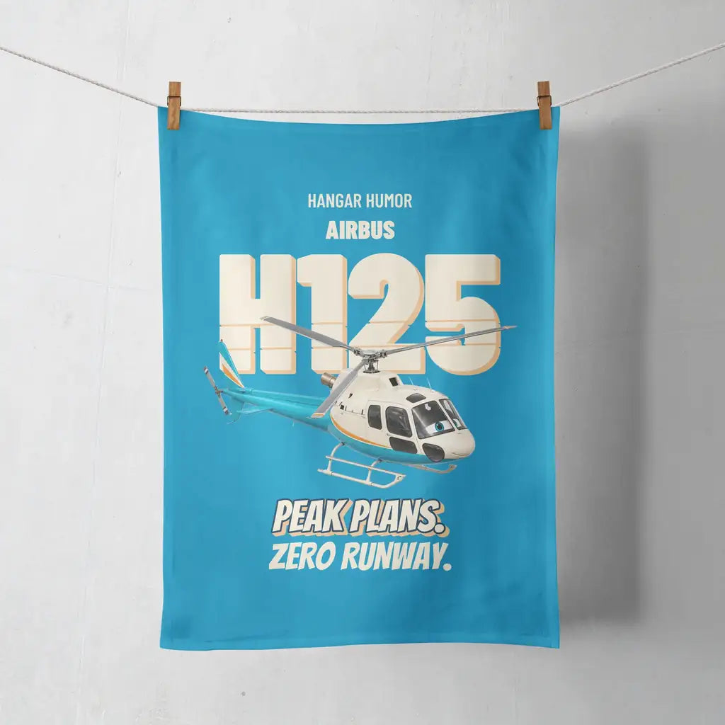 Airbus H125 - Peak plans. Zero runway. design on turquoise towel