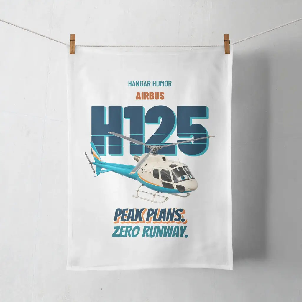 Airbus H125 - Peak plans. Zero runway. design on white towel