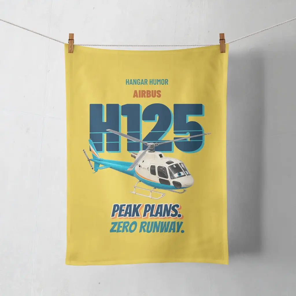 Airbus H125 - Peak plans. Zero runway. design on yellow towel