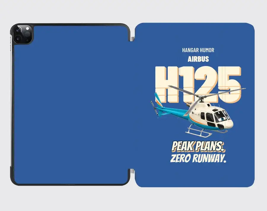 Airbus H125 - Peak plans. Zero runway. design on blue ipad tablet case