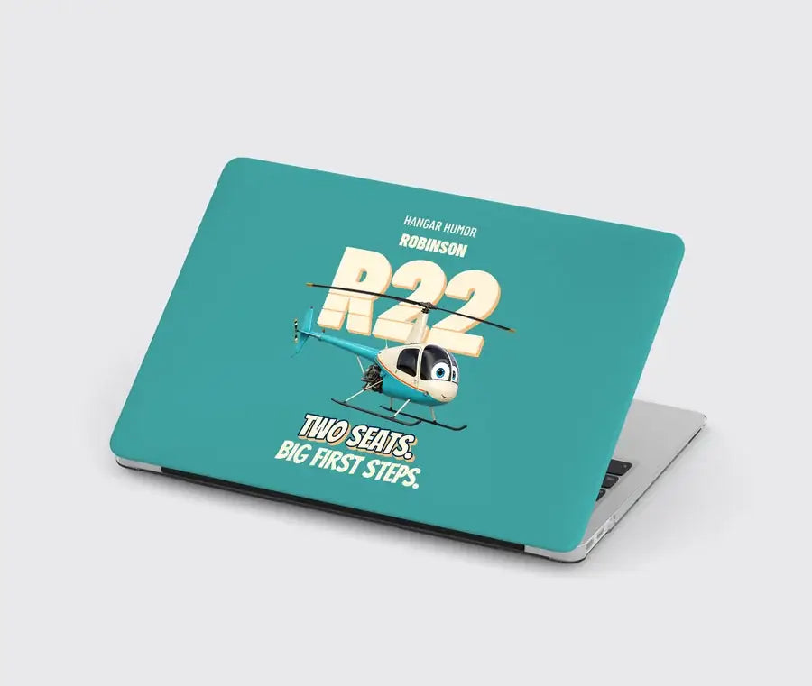 Robinson R22 Beta II - Two seats. Big first steps. design on turquoise MacBook case