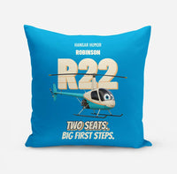 Thumbnail for Robinson R22 Beta II - Two seats. Big first steps. design on turquoise pillow