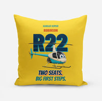 Thumbnail for Robinson R22 Beta II - Two seats. Big first steps. design on yellow pillow