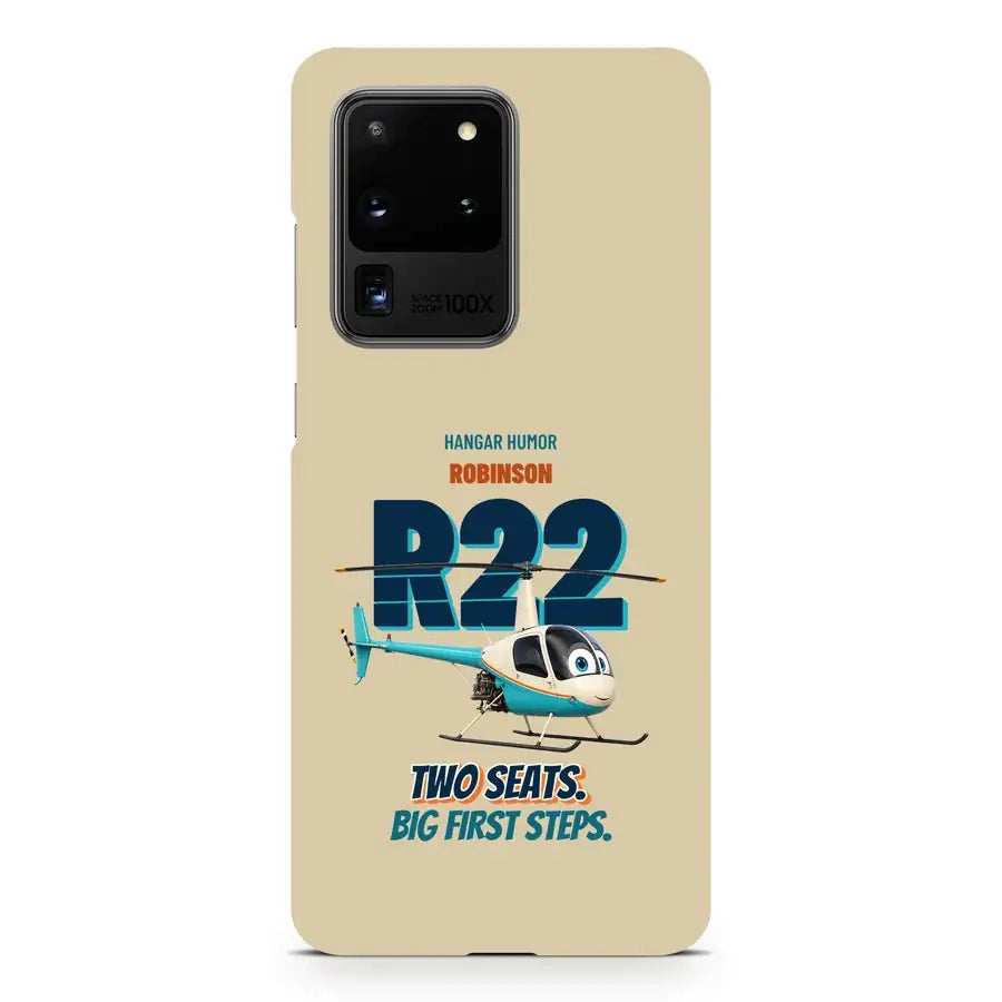 Robinson R22 Beta II - Two seats. Big first steps. design on beige samsung case