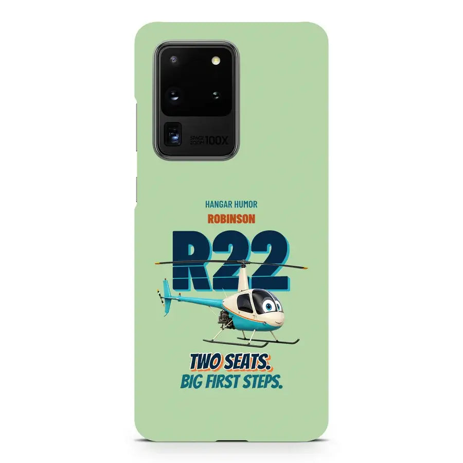 Robinson R22 Beta II - Two seats. Big first steps. design on light green samsung case