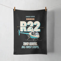 Thumbnail for Robinson R22 Beta II - Two seats. Big first steps. design on black towel