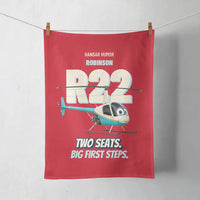 Thumbnail for Robinson R22 Beta II - Two seats. Big first steps. design on red towel
