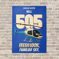 Thumbnail for Bell 505 - Fresh look. Familiar sky. vertical canvas print - no frame - blue background