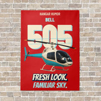 Thumbnail for Bell 505 - Fresh look. Familiar sky. vertical canvas print - no frame - red background
