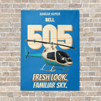 Thumbnail for Bell 505 - Fresh look. Familiar sky. vertical canvas print - no frame - turquoise background