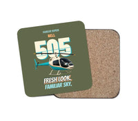 Thumbnail for Bell 505 - Fresh look. Familiar sky. design on green army 1 piece coaster