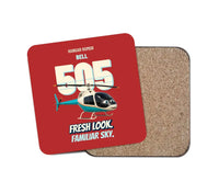 Thumbnail for Bell 505 - Fresh look. Familiar sky. design on red 1 piece coaster