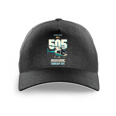 Bell 505 - Fresh look. Familiar sky. design on black printed hat