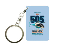 Thumbnail for Bell 505 - Fresh look. Familiar sky. design on light blue key chain