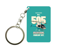 Thumbnail for Bell 505 - Fresh look. Familiar sky. design on turquoise key chain