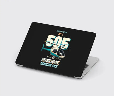 Bell 505 - Fresh look. Familiar sky. design on black MacBook case