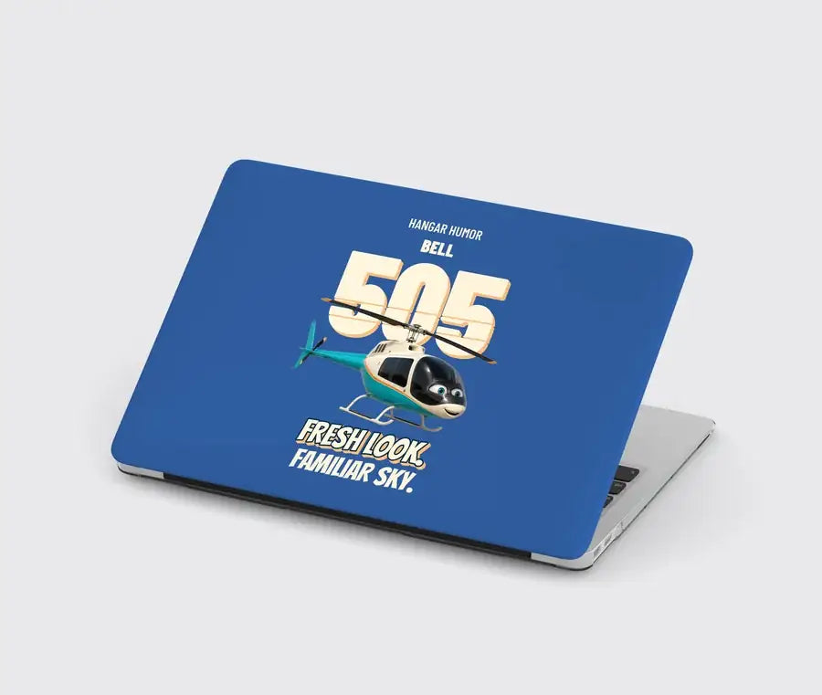Bell 505 - Fresh look. Familiar sky. design on blue MacBook case