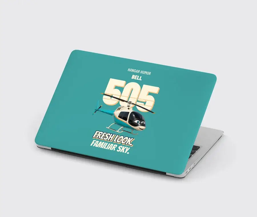 Bell 505 - Fresh look. Familiar sky. design on turquoise MacBook case