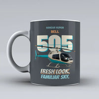 Thumbnail for Bell 505 - Fresh look. Familiar sky. design on gray ceramic mug