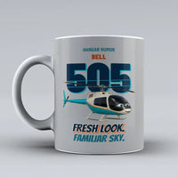Thumbnail for Bell 505 - Fresh look. Familiar sky. design on light gray ceramic mug