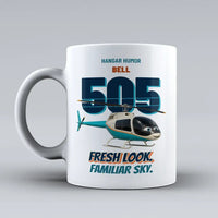 Thumbnail for Bell 505 - Fresh look. Familiar sky. design on white ceramic mug