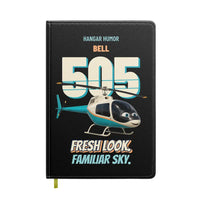 Thumbnail for Bell 505 - Fresh look. Familiar sky. design on black notebook