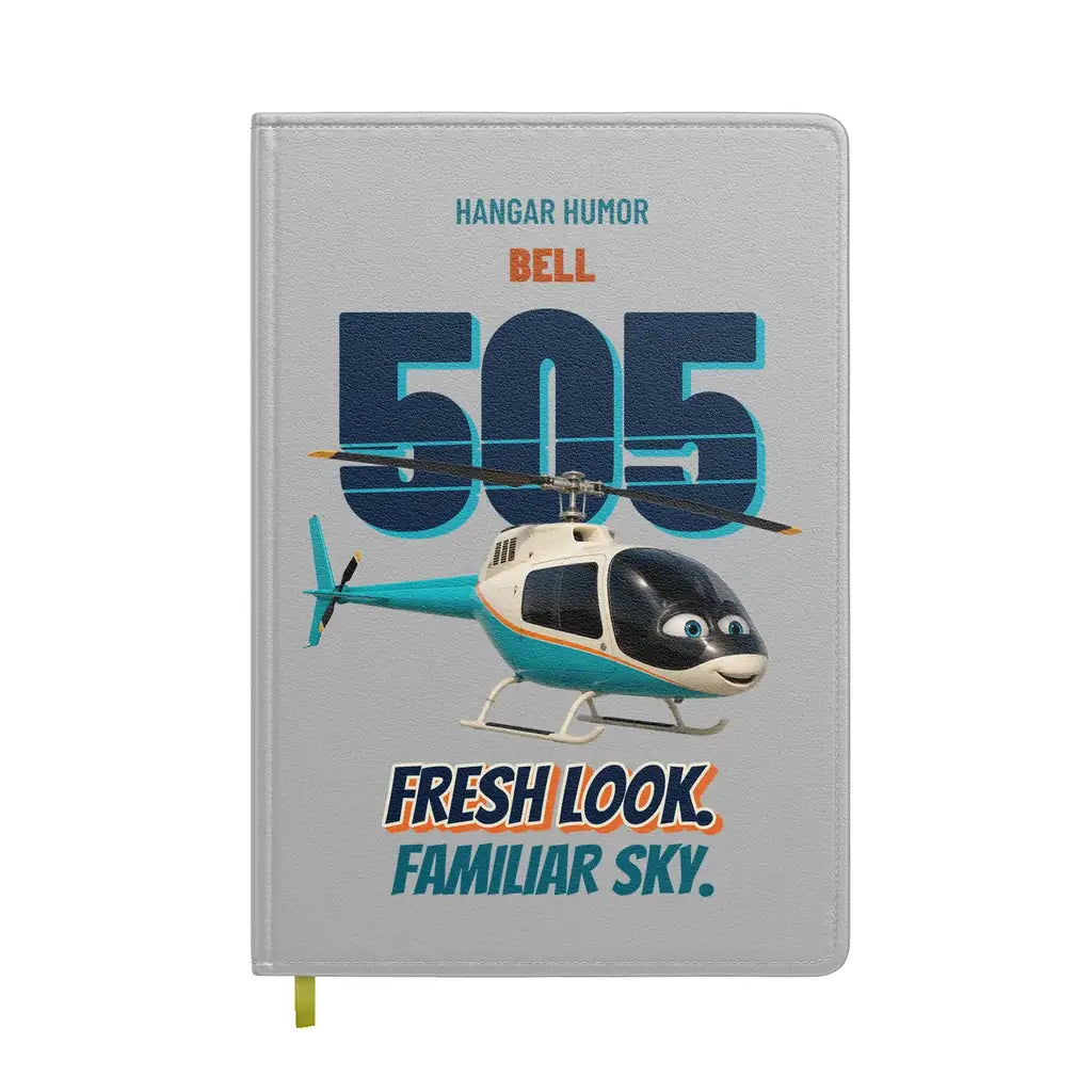 Bell 505 - Fresh look. Familiar sky. design on light gray notebook