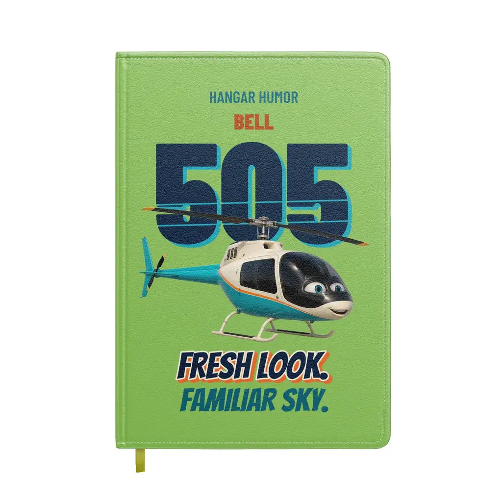 Bell 505 - Fresh look. Familiar sky. design on light green notebook
