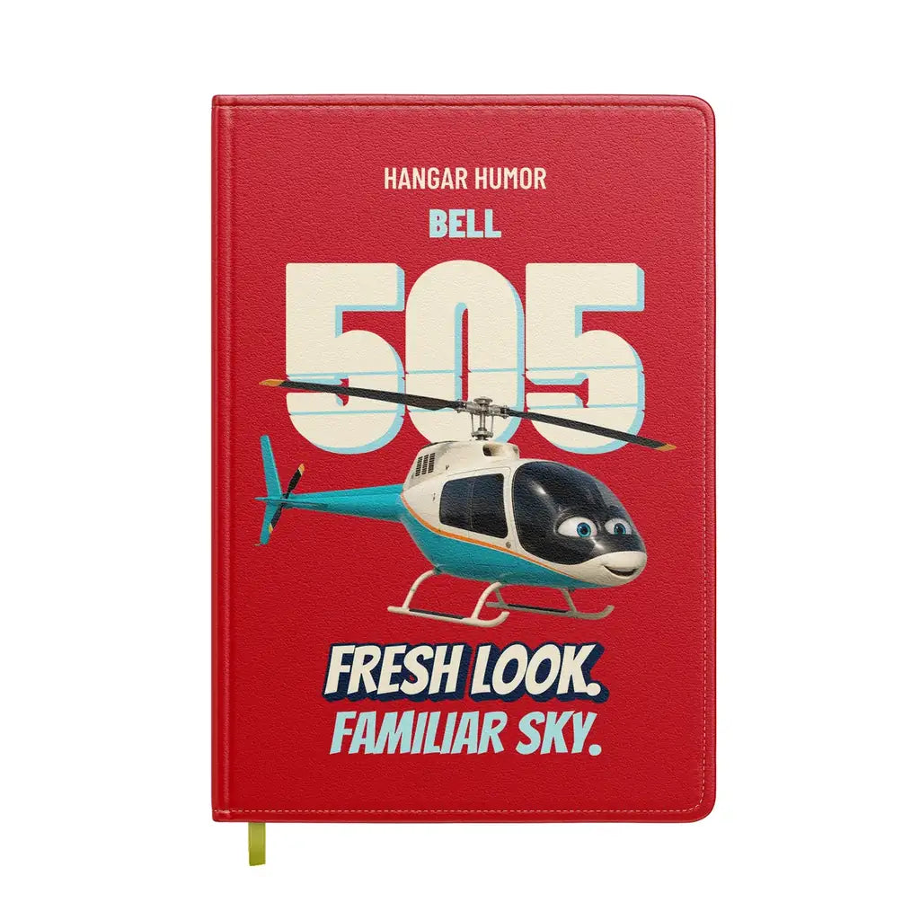 Bell 505 - Fresh look. Familiar sky. design on red notebook