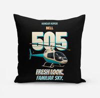 Thumbnail for Bell 505 - Fresh look. Familiar sky. design on black pillow