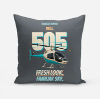 Thumbnail for Bell 505 - Fresh look. Familiar sky. design on gray pillow