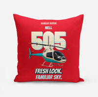 Thumbnail for Bell 505 - Fresh look. Familiar sky. design on red pillow