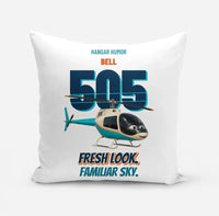 Thumbnail for Bell 505 - Fresh look. Familiar sky. design on white pillow