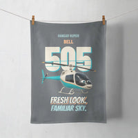Thumbnail for Bell 505 - Fresh look. Familiar sky. design on gray towel