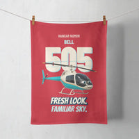 Thumbnail for Bell 505 - Fresh look. Familiar sky. design on red towel