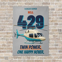 Thumbnail for Bell 429 - Twin power. One happy hover. vertical canvas print - no frame - light gray background