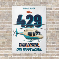 Thumbnail for Bell 429 - Twin power. One happy hover. vertical canvas print - no frame - white background