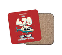 Thumbnail for Bell 429 - Twin power. One happy hover. design on red 1 piece coaster