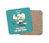 Thumbnail for Bell 429 - Twin power. One happy hover. design on turquoise 1 piece coaster
