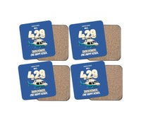 Thumbnail for Bell 429 - Twin power. One happy hover. design on blue 4 pieces set coaster