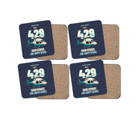 Thumbnail for Bell 429 - Twin power. One happy hover. design on navy blue 4 pieces set coaster