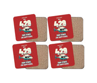 Thumbnail for Bell 429 - Twin power. One happy hover. design on red 4 pieces set coaster