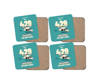 Thumbnail for Bell 429 - Twin power. One happy hover. design on turquoise 4 pieces set coaster